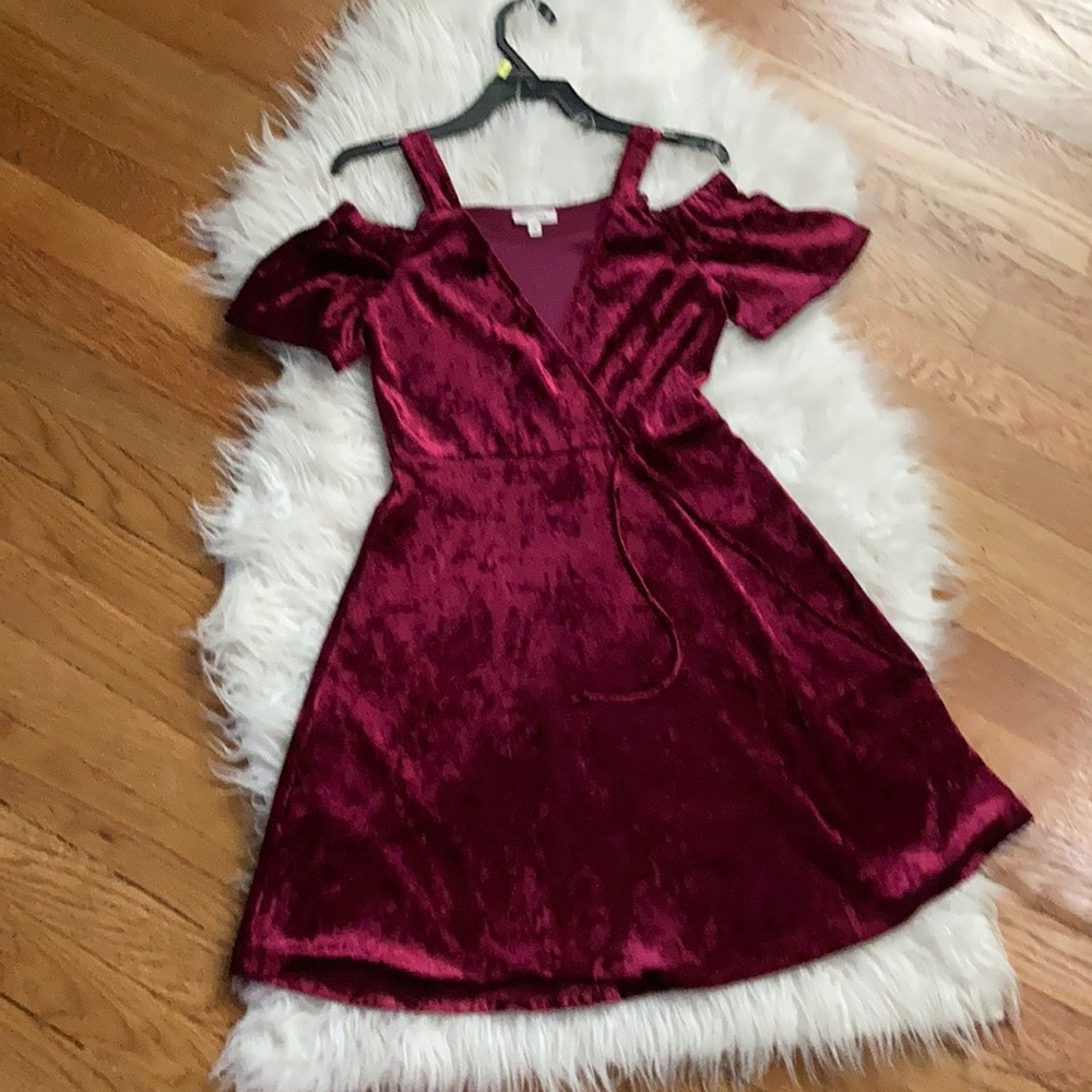 Velvet burgundy dress